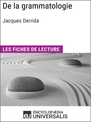 cover image of De la grammatologie de Jacques Derrida